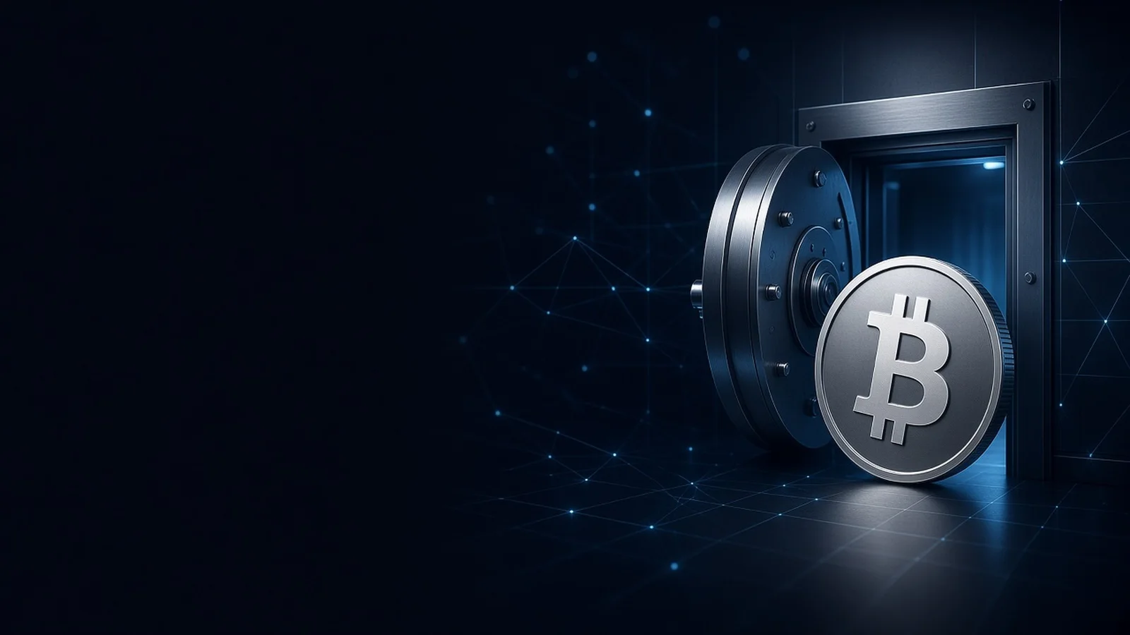 Illustration: a silver coin bearing the mark of Bitcoin